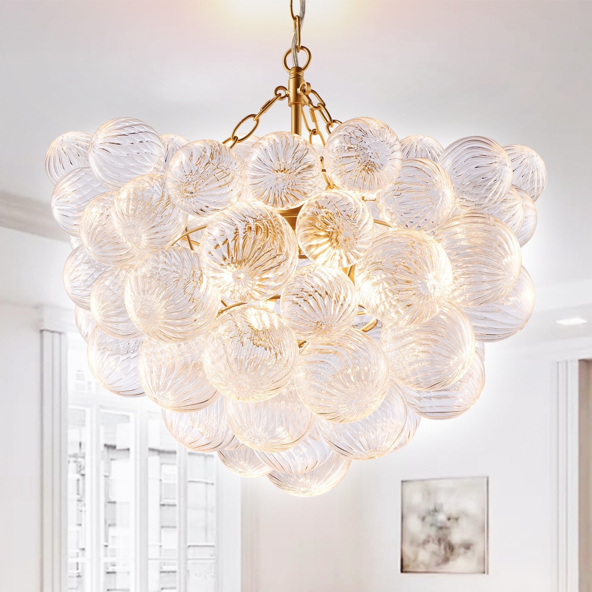 Talia chandelier clear bubble globe ball 