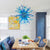Chihuly Style Blown Glass Chandeliers Light Azure&Blue Sputnik Shape