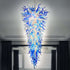Chihuly Style Glass Chandelier Blue And White Inverted Cone Shape