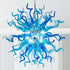 Chihuly Style Blown Glass Chandeliers Light Azure&Blue Sputnik Shape
