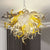  Chihuly Style Glass Chandelier Clear Yellow Gray And Pure White 