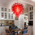 Red Large Chihuly Style Blown Murano Glass Chandelier