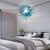  Blown Glass Chandelier Chihuly Style Light Blue N Clear D32inches
