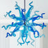 Blue Hand-Blown Glass Chandeliers Modern Chihuly-Style Hanging Glass Sculpture Pendant Light Fixture