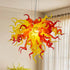 Murano-Type Blown Glass Chandelier Red And Yellow D28"XH20"