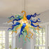 Murano Style Blown Glass Chandelier Blue Amber Green And Clear D32"XH20"