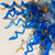 Hand-Blown Glass Chandelier in Chihuly Style Blue Amber Gray And Clear