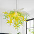 Murano Like Blown Glass Chandelier Yellow Green And Clear D28"XH20"