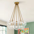 Modern Brass Glass Globe Chandelier | 11-Light Multi-Stem Cluster Pendant Light