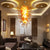 Blown Glass Chandelier Large Chihuly Style Red And Amber