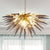 Modern Blown Glass Chandeliers Smoky Grey Half Sphere Shape