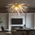 Modern Blown Glass Chandeliers Smoky Grey Half Sphere Shape
