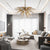 Modern Blown Glass Chandelier Clear And Amber Sting Half-Sphere Shape