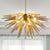 Modern Blown Glass Chandelier Clear And Amber Sting Half-Sphere Shape