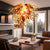 Sun Flare Blown Glass Chandelier Chihuly Style Red And Amber