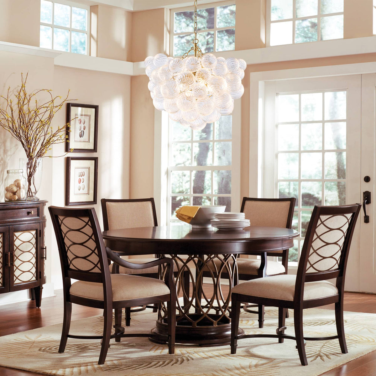 Talia Style Bubbles Chandelier Clear Swirled Texture Small Size – Longree