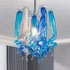 Miniature Designed Murano Glass Chandelier Blue And White Pendant