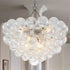 Talia Style Clear Ribbed Bubble Glass Chandelier Nickel Finish D32