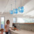 Miniature Designed Murano Glass Chandelier Blue And White Pendant