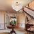 Talia Style Semi- Flushed Bubbled Clear Ball Swirled Texture Glass Chandelier
