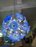 Blue Blooms Murano Style Cobalt Blue Glass Platter Chandelier