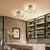 Nordic Clear Ribbed Glass Globe Ceiling Light Brass Semi Flush Mount