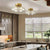 Nordic Clear Ribbed Glass Globe Ceiling Light Brass Semi Flush Mount