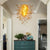 Chihuly Style Chandelier Murano Clear Glass With Amber Tip