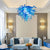 Chihuly Style Murano Glass Chandelier Blue And White Color
