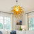 Chihuly Style Murano Glass Chandelier Gold Color