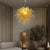 Chihuly Style Murano Glass Chandelier Gold Color