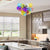 Playful glass pendant light fixture for a child's room or creative space.