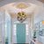 Ceiling In Blooms Blown Glass Plates Chandelier Multi-Colors
