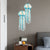 Murano Glass Jellyfish Pendant Lamp Wind Chime Blue & White