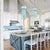 Murano Glass Jellyfish Pendant Lamp Wind Chime Blue & White