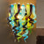 Blown Glass Wall Lamps Murano Glass Chihuly Glass Blue Brown Green