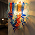 Blown Glass Wall Lamps Chihuly Style Murano Glass Dark Blue Light Blue Orange