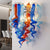 Blown Glass Wall Lamps Chihuly Style Murano Glass Dark Blue Light Blue Orange