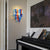 Blown Glass Wall Lamps Chihuly Style Murano Glass Dark Blue Light Blue Orange