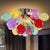 Semi Flush Mounted Bubbles Chandelier Multi Colors Stripped Glass Ball