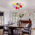 Semi Flush Mounted Bubbles Chandelier Multi Colors Stripped Glass Ball