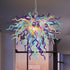 Blown Glass Chandelier Invert Cone Amber Purple Aqua D22"XH18"