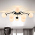Modern Bubble Globe Semi-Flush Mount Ceiling Light Black Finish