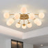 Modern Bubble Globe Semi-Flush Mount Ceiling Light Brass Finish