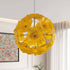 Yellow Blooms Murano Style Glass Platter Chandelier |Sunflower Pendant
