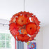 Murano Style Red Glass Platter Chandelier  | Ruby Red Lotus Pendant