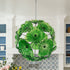 Green Blooms Murano Style Glass Platter Chandelier 32" | Emerald Lotus Pendant Light