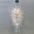 Large Chihuly Style Blown Glass Chandelier Pure White