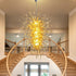 Amber Glow Nordic Blown Glass Chandelier - Modern Electroplated Gold Art