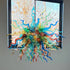 Crayons Exploding Blown Glass Chandelier Vibrant Multi-Color Art Decor